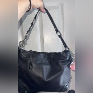 Black leather Coach carly